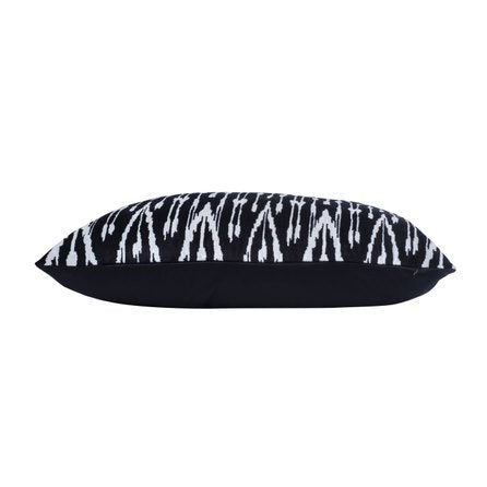 Silk Ikat Velvet Black Cushion