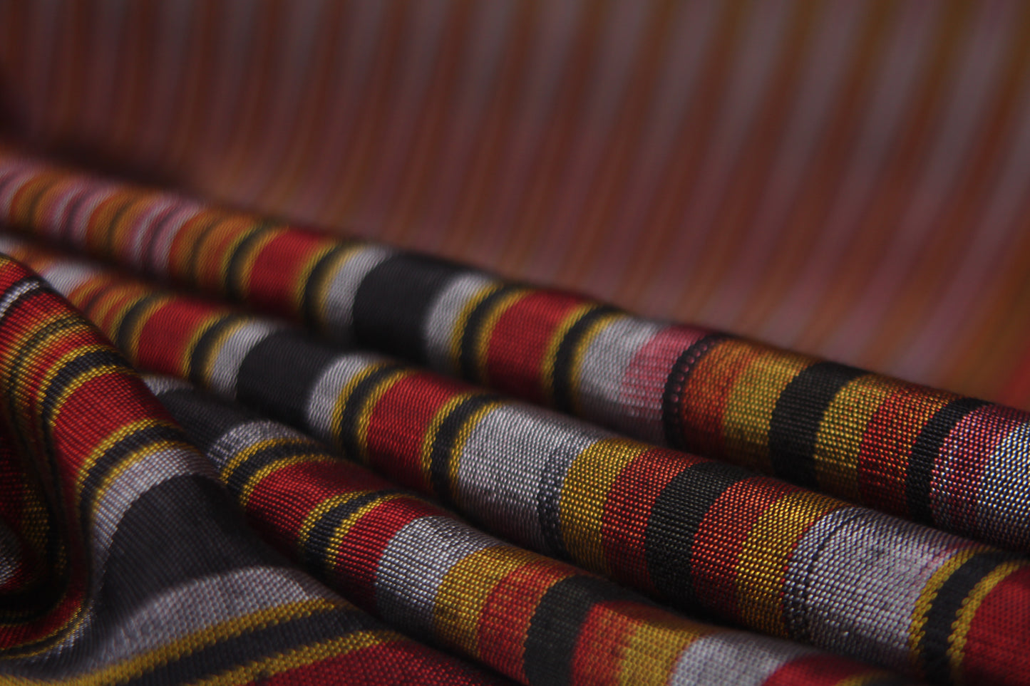 Handwoven Silk Black Bedspread Runner and Cushion Set with Historic Pesthemal Ikat Motif