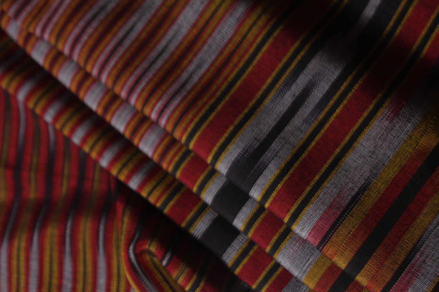 Handwoven Silk Black Bedspread Runner and Cushion Set with Historic Pesthemal Ikat Motif