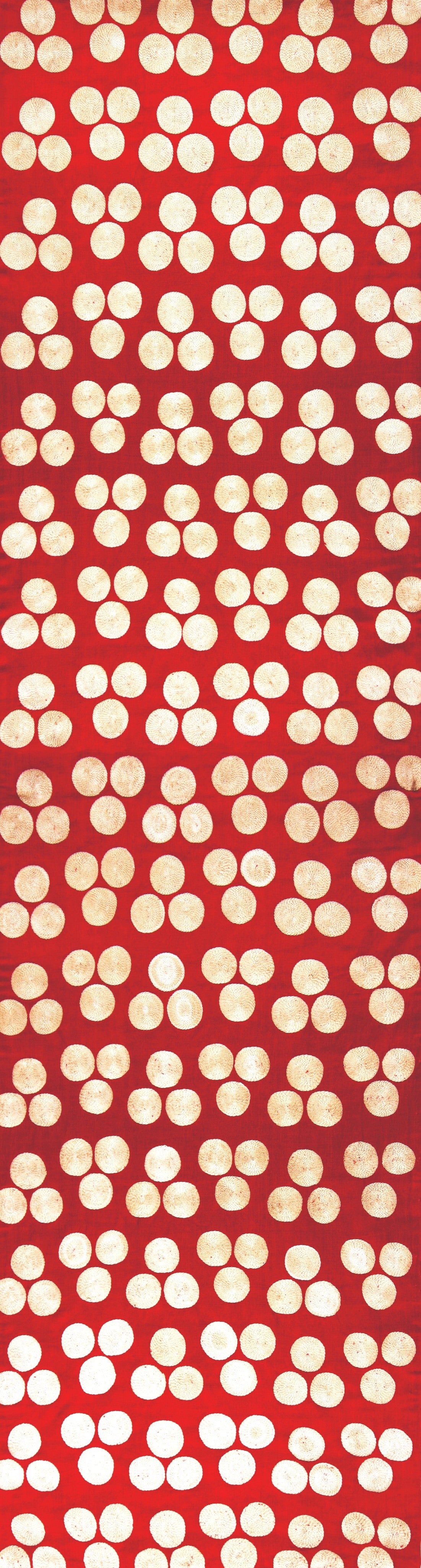 Ottoman Silk Red Chintamani Embroidered Suzani Runner