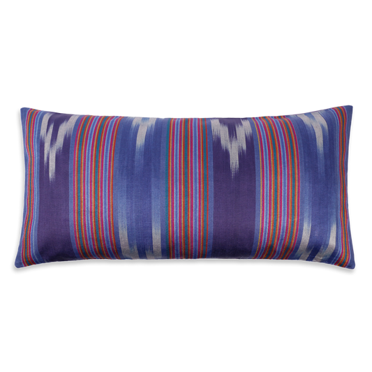 Blue Ikat Stripes Kutnu Cushion