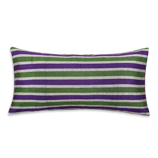 Purple and Green Stripes Kutnu Cushion