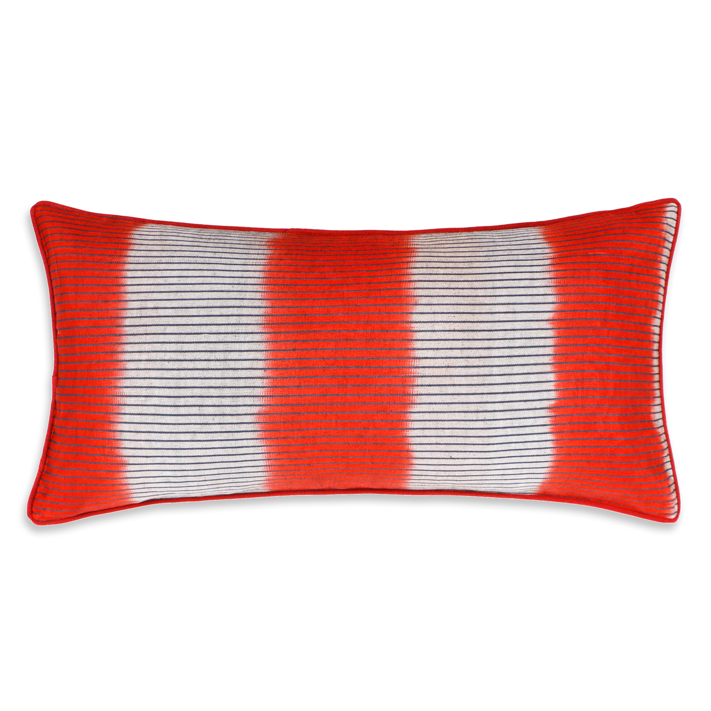 Red and White Ikat Motif Kutnu Cushion