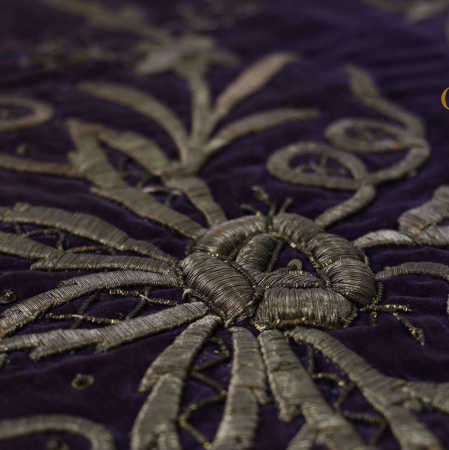 Ottoman Antique Embroidery Gold Metallic Thread (Late 19th Century)