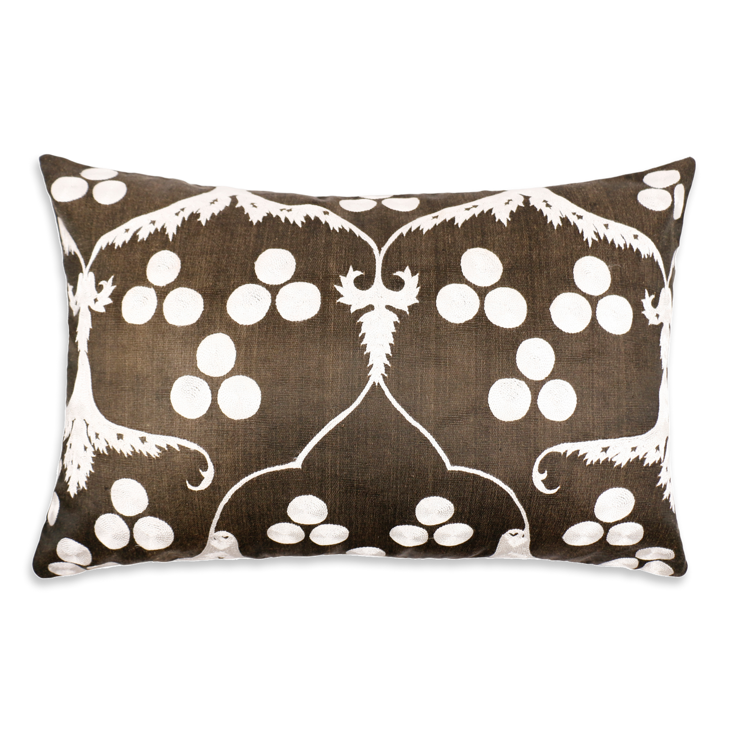 Silk Embroidered Suzani Black Chintamani Cushion