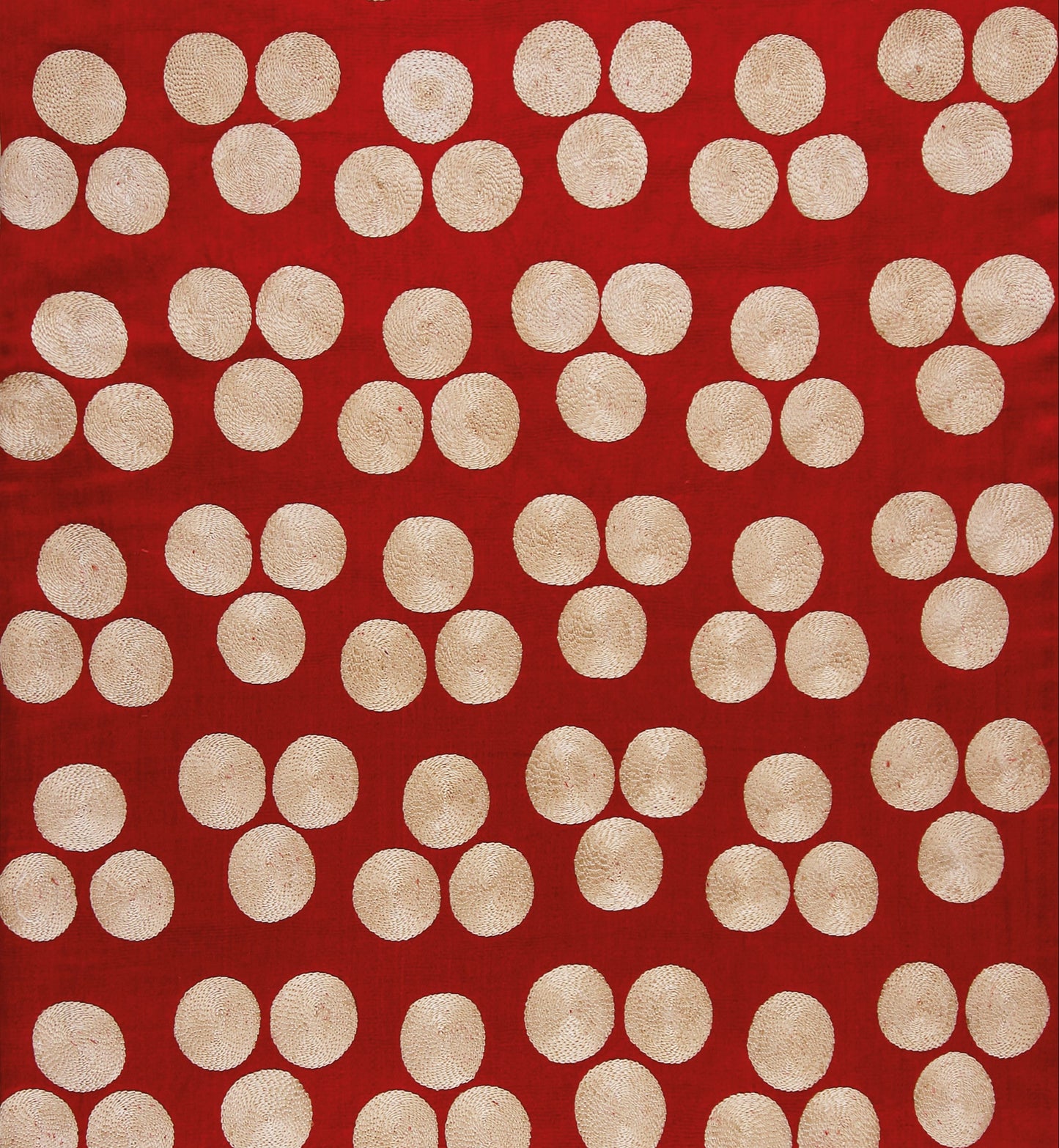 Ottoman Silk Red Chintamani Embroidered Suzani Runner