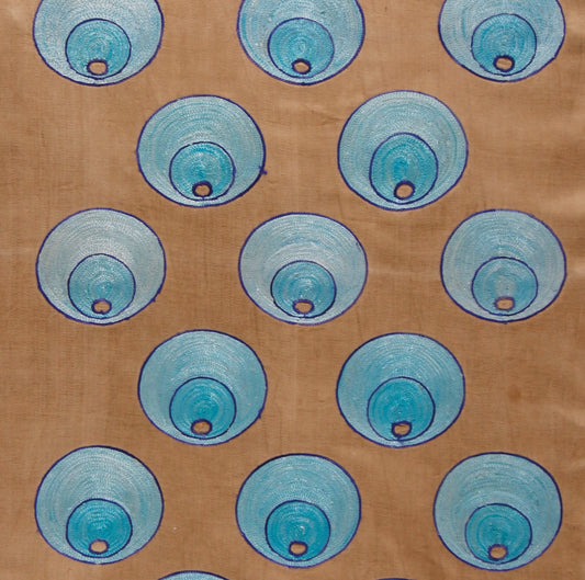 Ottoman Silk Blue Chintamani Suzani Runner