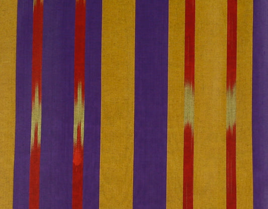 Ottoman Handwoven Purple and Yellow Ikat Kutnu