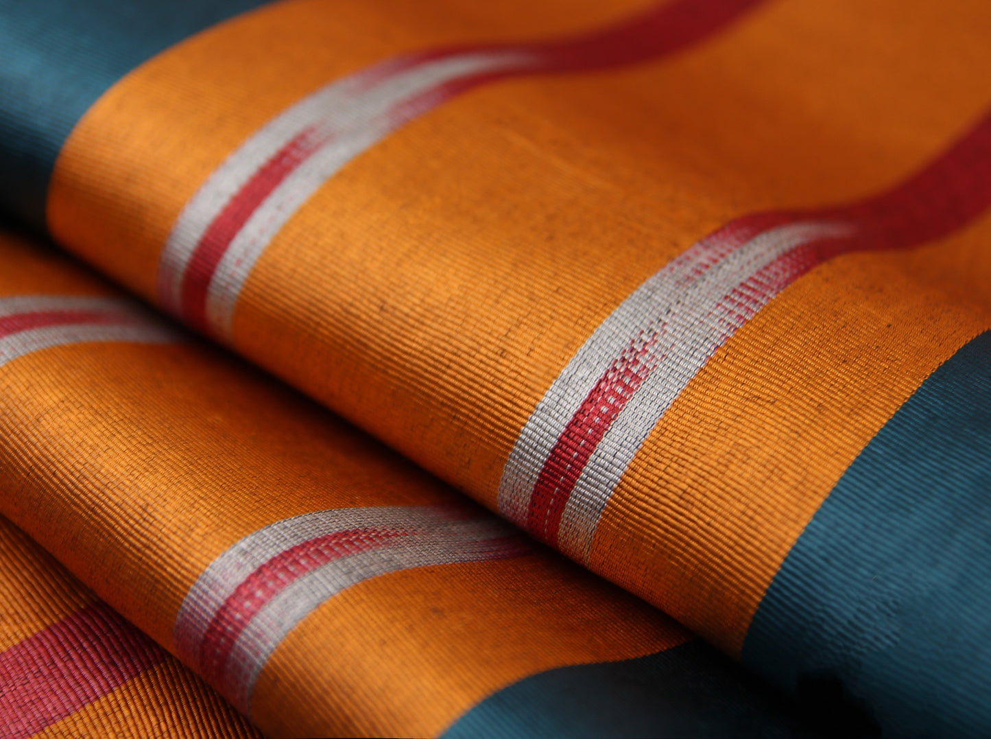 Ottoman Handwoven Yellow and Green Ikat Kutnu