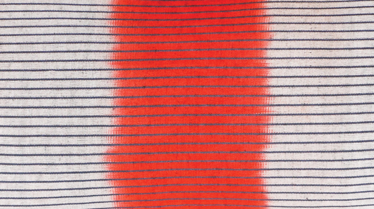 Red and White Ikat Motif Kutnu Cushion