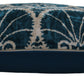 Silk Ikat Velvet Ocean Blue and White Carnation Cushion