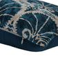 Silk Ikat Velvet Ocean Blue and White Carnation Cushion