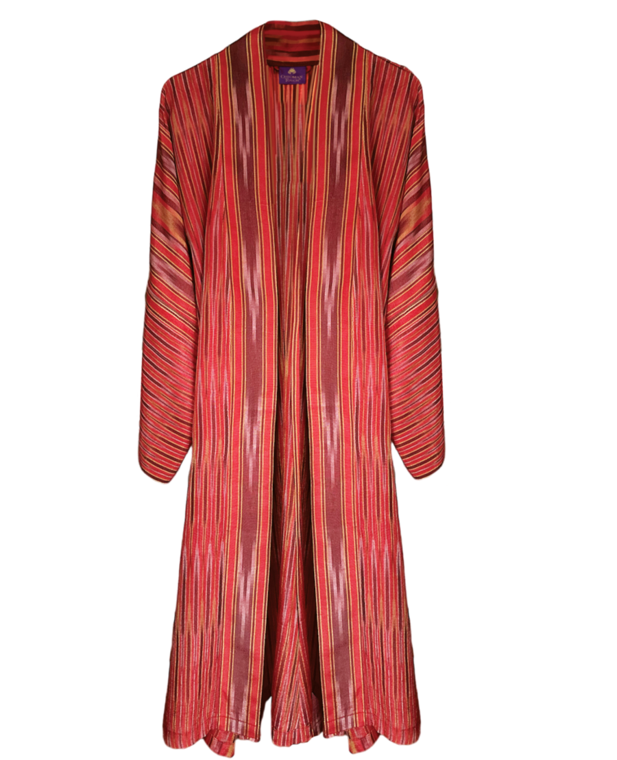 Ottoman Red Silk Pesthemal Kimono