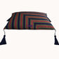 Ottoman Court Silk Blue and Pink Stripe Cushion