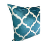 Handwoven Silk Blue and White Velvet Cushion