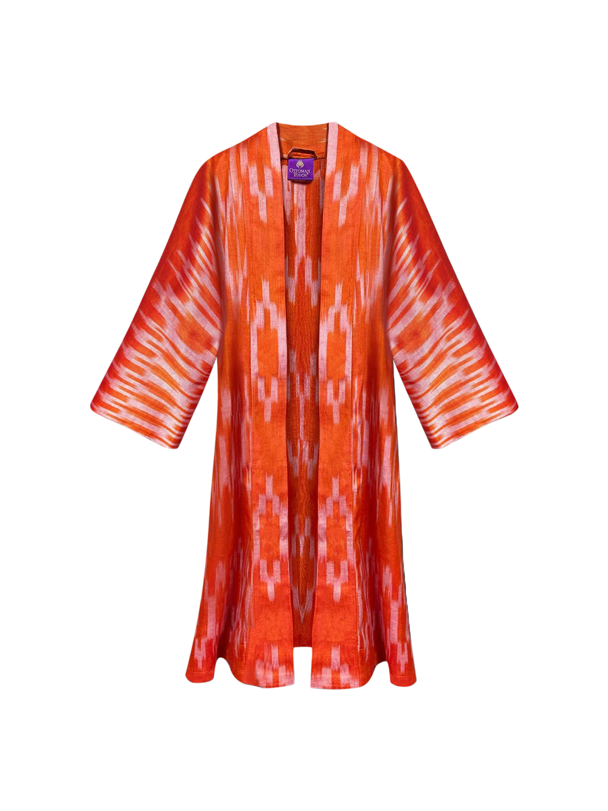 Ottoman Silk Ikat Orange Kaftan