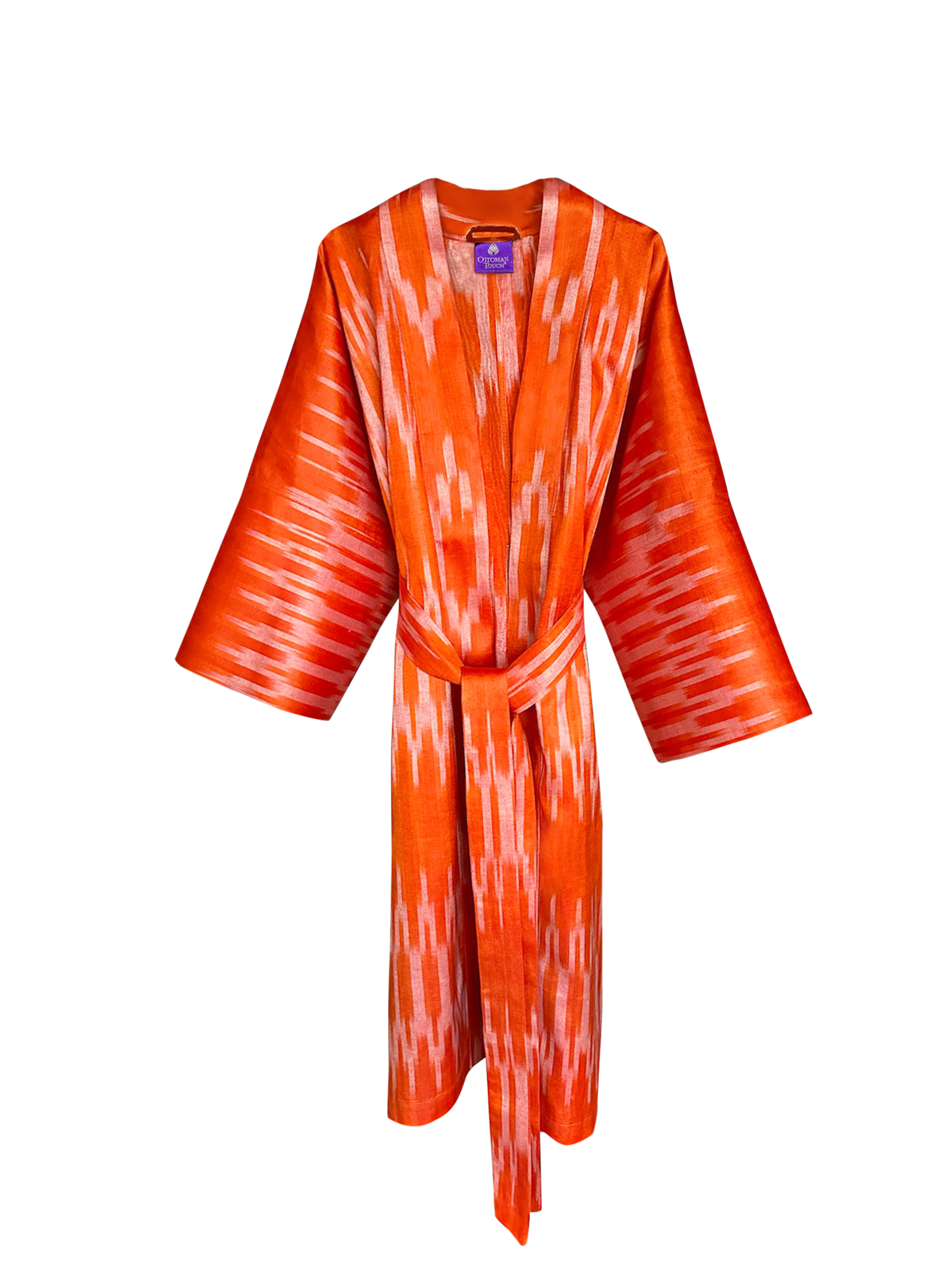 Ottoman Silk Ikat Orange Kaftan