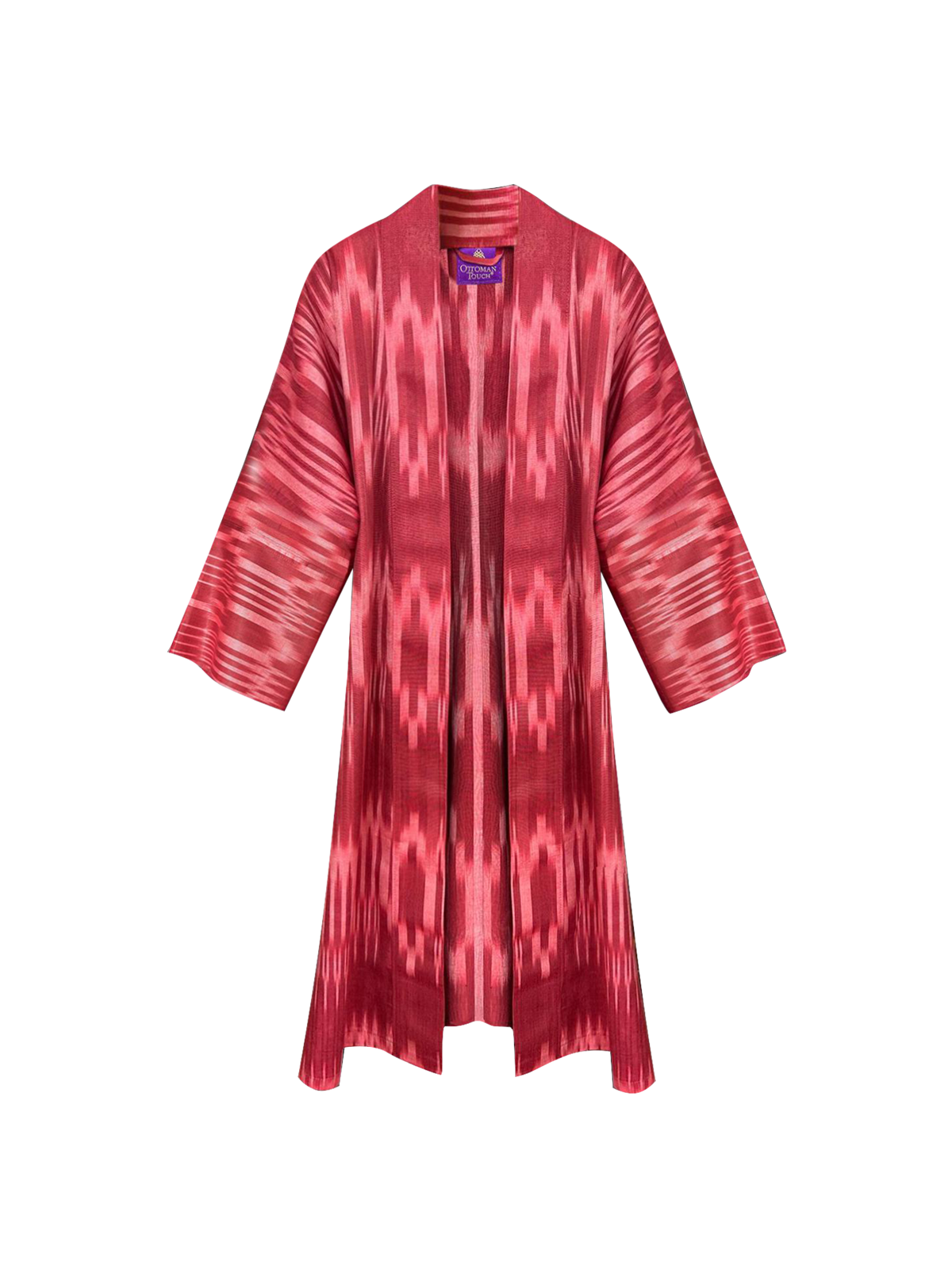 Ottoman Court Silk Ikat Burgundy Kaftan