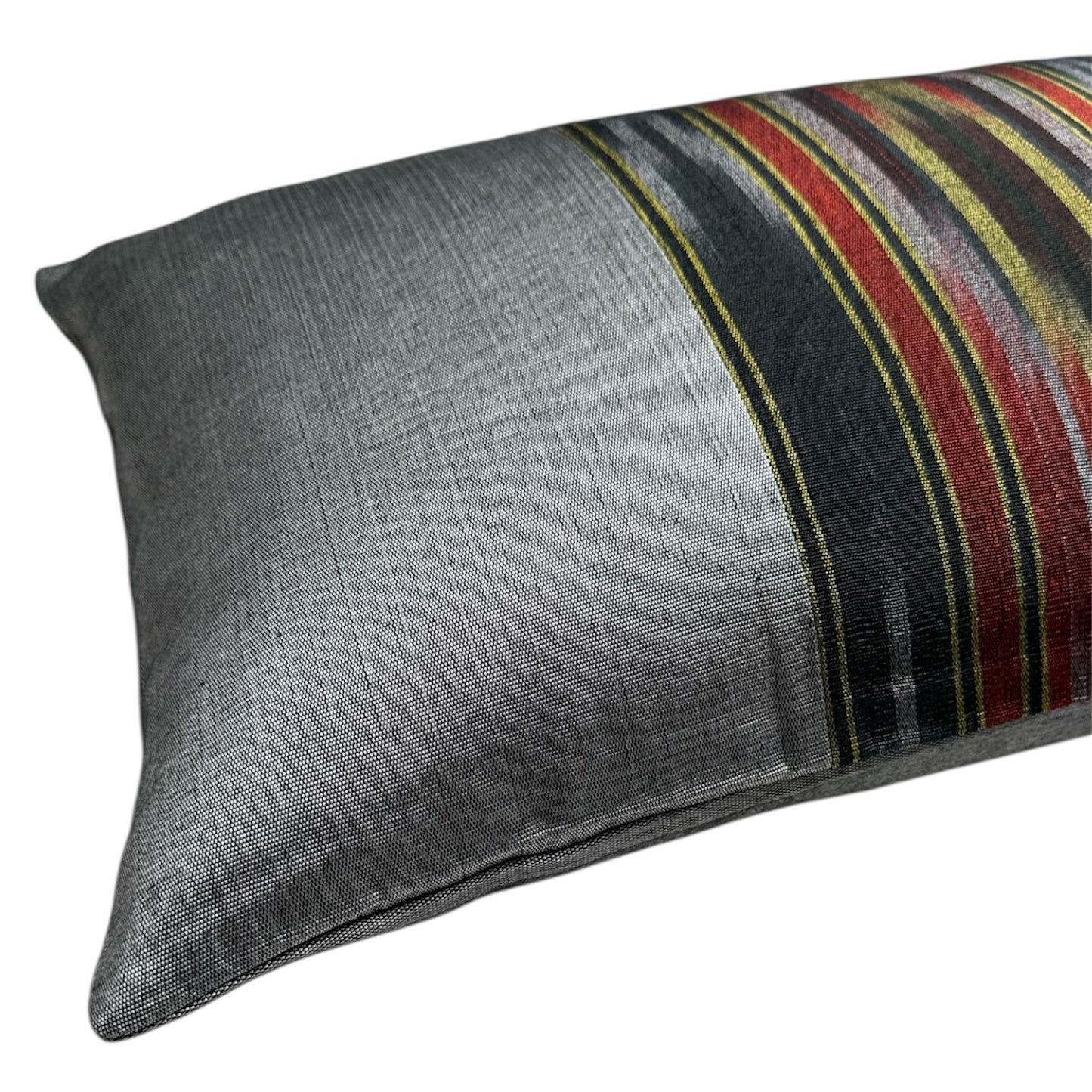 Ottoman Court Silk Ikat Pesthemal Motif Black and Grey Cushion