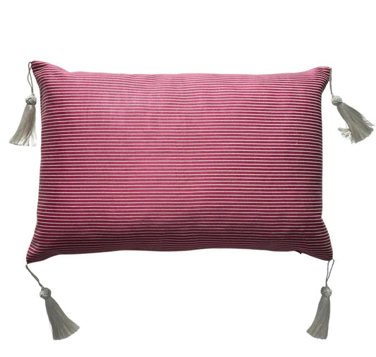 Ottoman Court Silk Pink and White Stripe Cushion