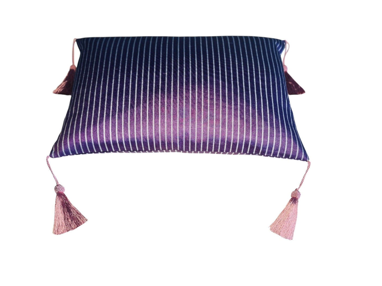 Ottoman Court Silk Purple and White Stripe Cushion