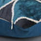 Silk Ikat Velvet Black and Blue Oriental Motif Cushion