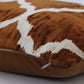 Silk Ikat Velvet Brown and White Oriental Motif Cushion