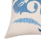 Silk Embroidered Suzani Blue  Carnation Cushion