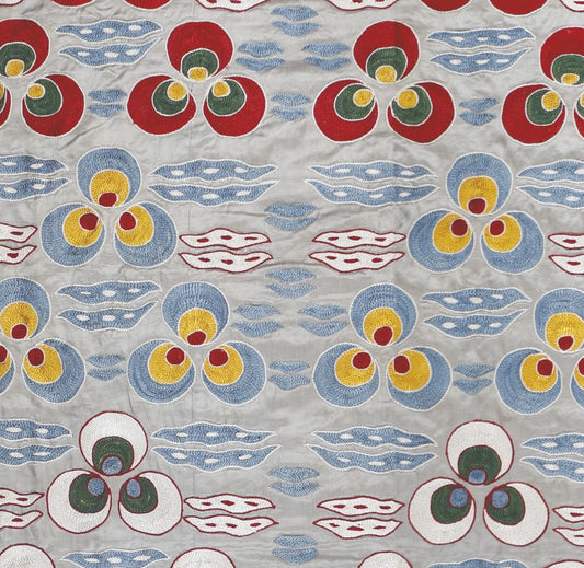 Ottoman Silk Chintamani Motif Embroidered Suzani Tapestry