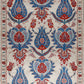 Ottoman Silk Blue Tulip Embroidered Suzani Tapestry