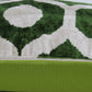 Silk Ikat Velvet Deep Green and White Dots Cushion
