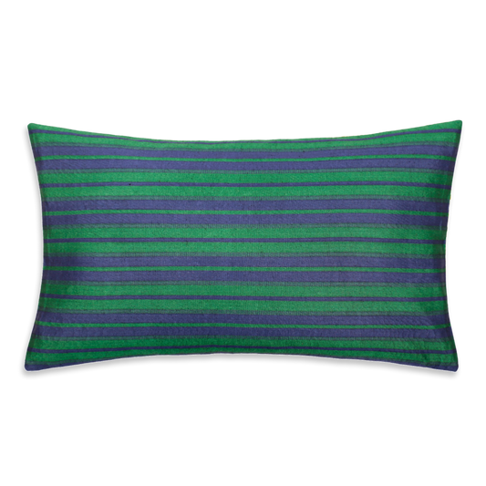 Green and Blue Stripes Kutnu Cushion