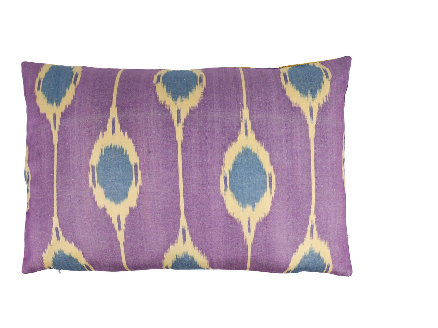 Silk Embroidered Purple and Yellow Antique Motif Cushion