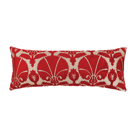 Ottoman Red Carnation Motif Brocade Cushion