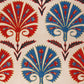 Ottoman Silk Red and Blue Carnation Embroidered Suzani Runner