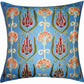 Silk Embroidered Suzani Blue Ottoman Garden Cushion