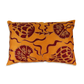 Silk Hand Embroidered Suzani Orange Carnation and Tulip Cushion