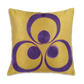 Silk Embroidered Suzani Purple and Yellow Chintamani Cushion