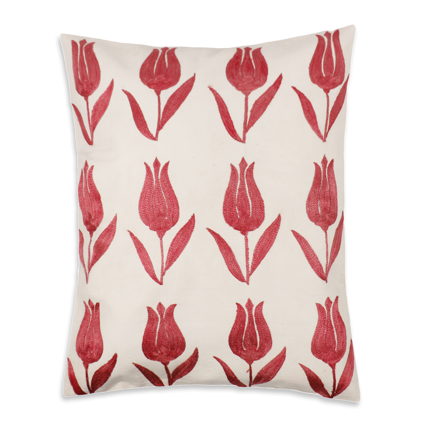 Silk Embroidered Suzani Pink Tulips