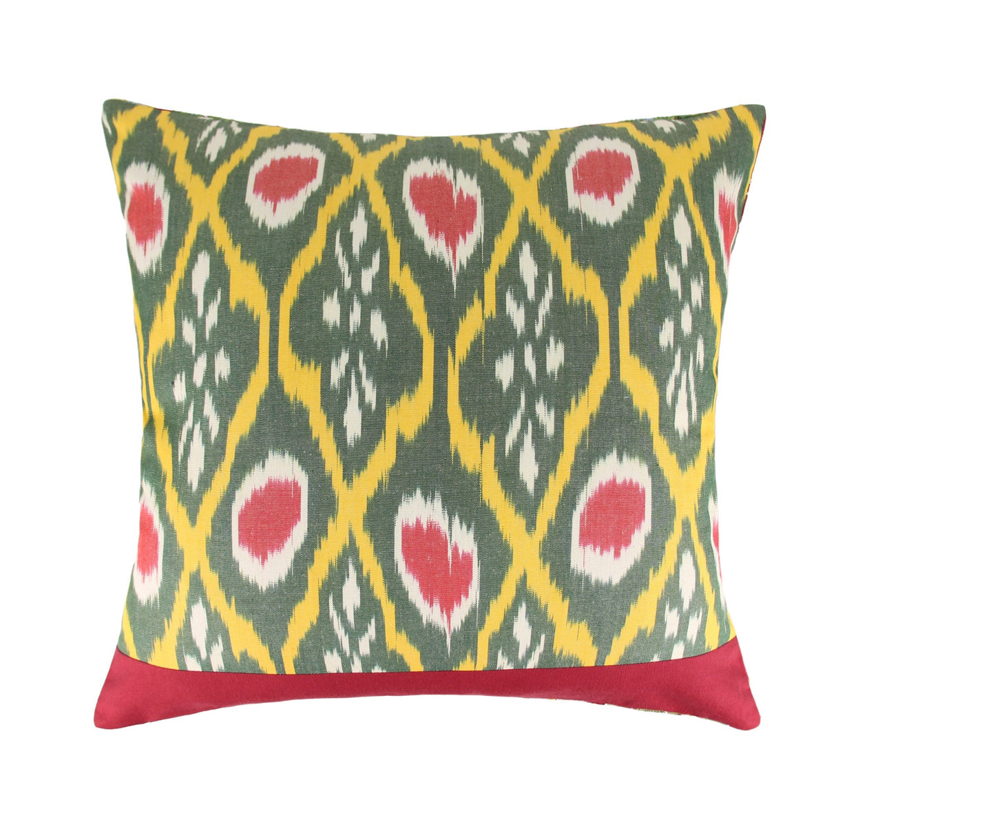 Silk Embroidered Antique Red Pomegranates Motif Cushion