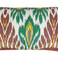 Silk Embroidered Suzani Green and Orange Ottoman Antique Motif Cushion